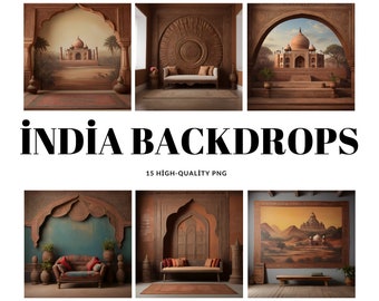 15 High-Quality India Backdrop PNGs - Explore the Mystical Landscapes of India! Perfect for Invitations and Digital Art - Instant Download