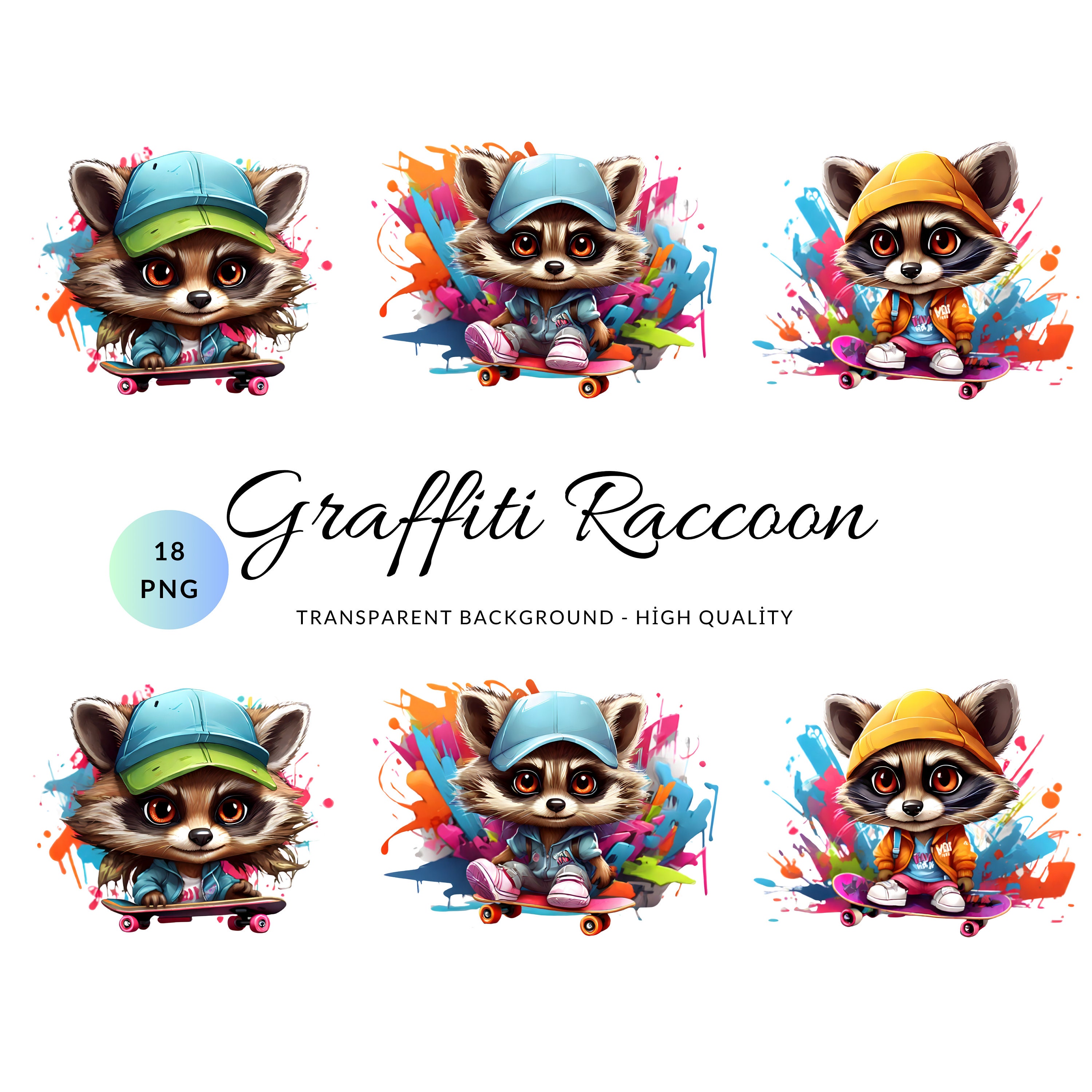 Graffiti Raccoon - High-quality Transparent Background Graffiti Raccoon ...