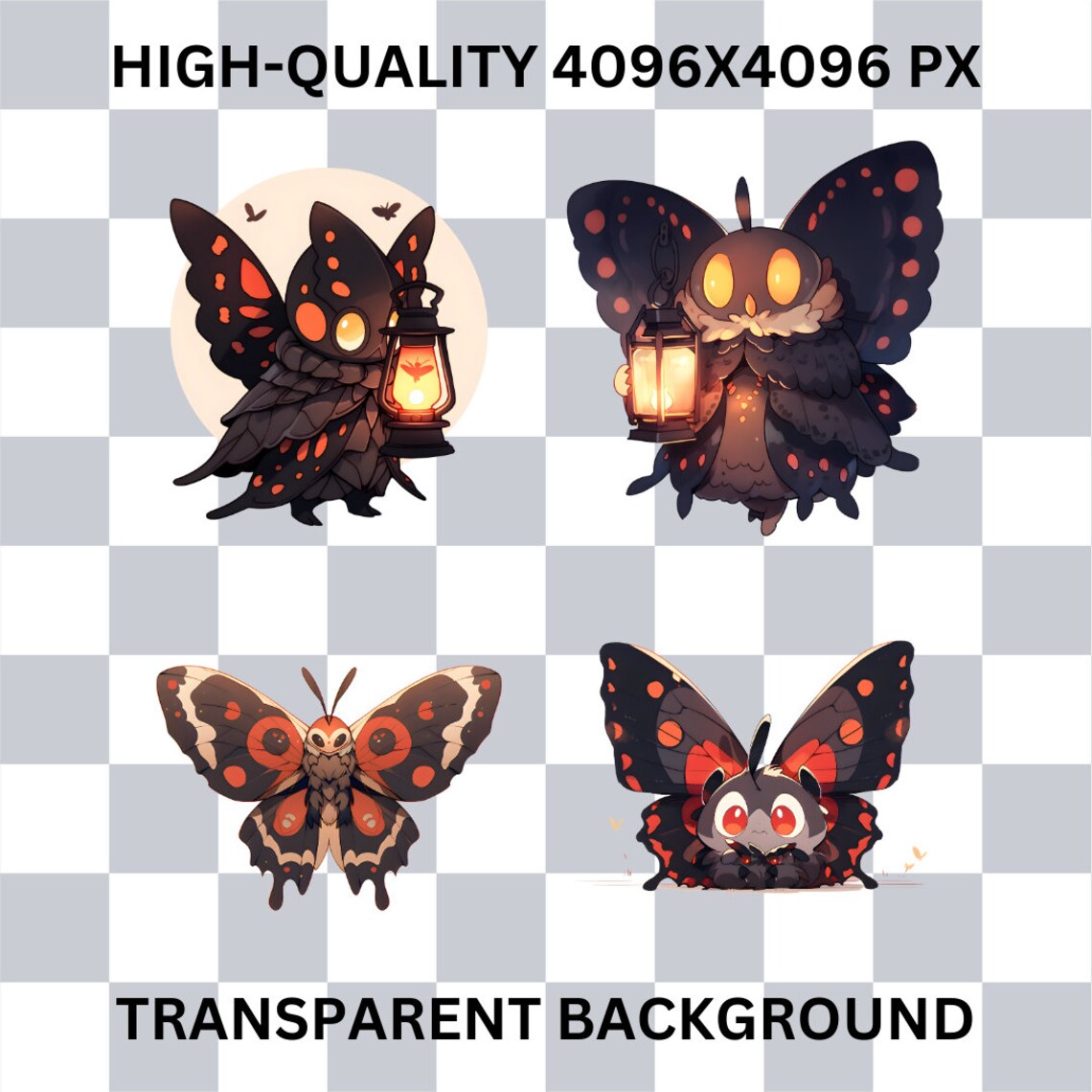 MOTHMAN Clipart PNG Instant Download File Digital Design for Crafting ...