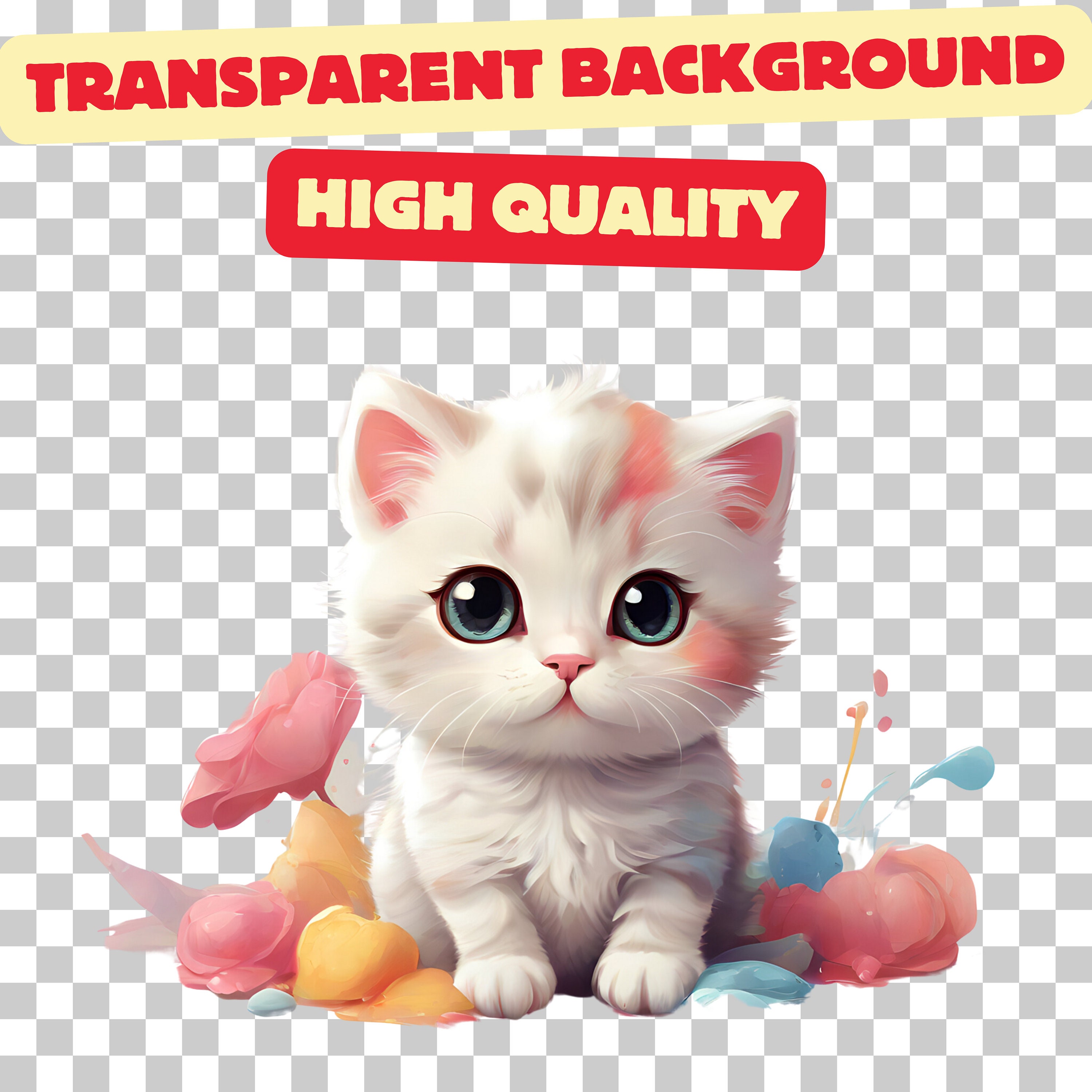 Cute Kawaii Cat PNG Set - High Quality PNG - Transparent Cat Clipart ...