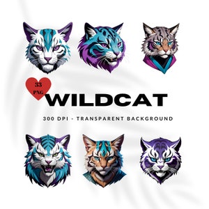 33 High-Quality Wildcat PNGs - 300 DPI, Transparent Background, Digital Download, Scrapbooking, Digital Art, Web & Social Media Design, PNG
