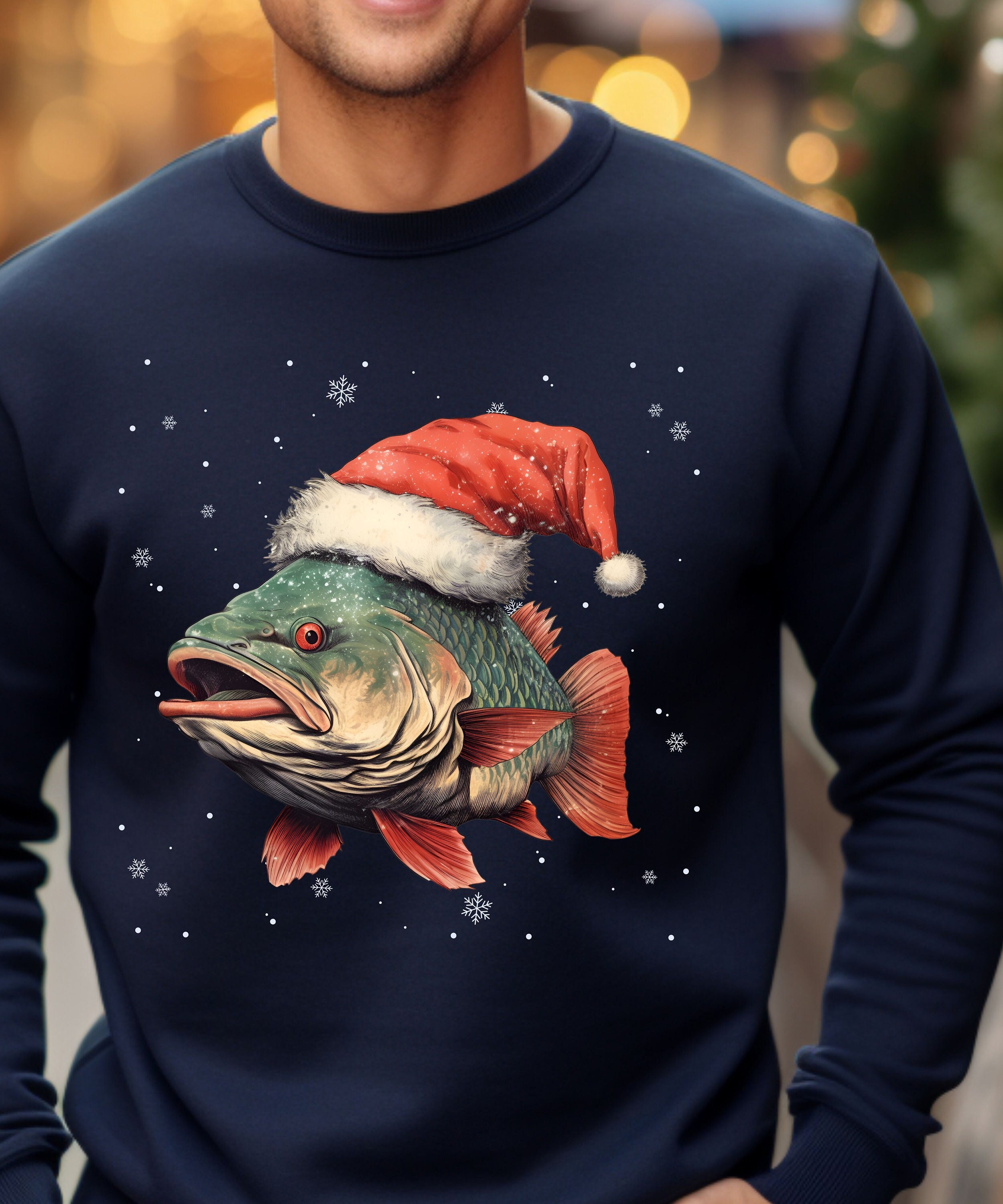 Fish Sweatshirt Fisher Christmas Sweater Fish Christmas Shirt Ugly  Christmas Sweater Fisherman Christmas Gift 