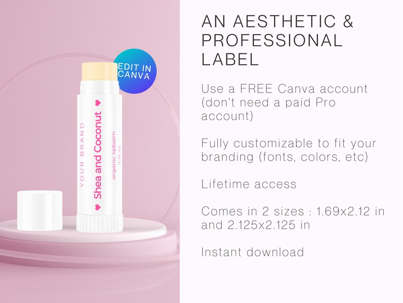 Lip Balm Label, Lip Balm Canva Template, Editable Lip Balm Label ...