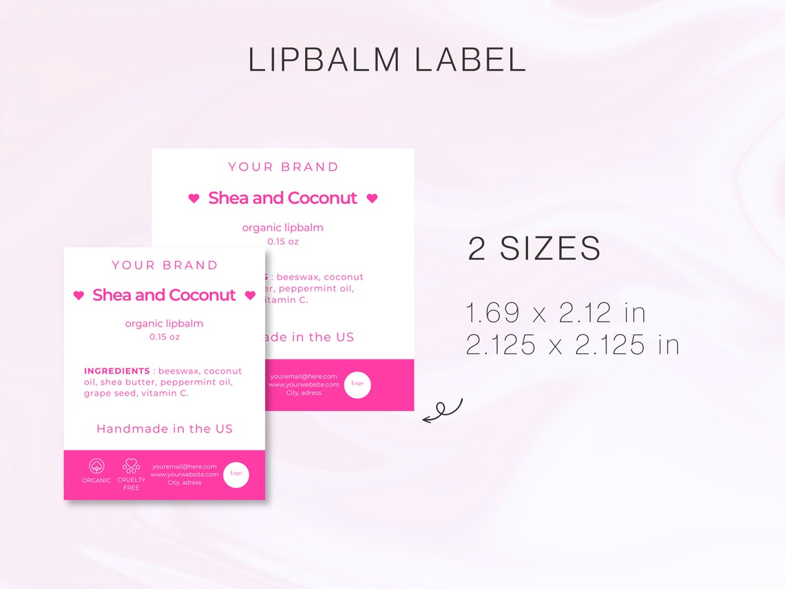 Lip Balm Label, Lip Balm Canva Template, Editable Lip Balm Label ...