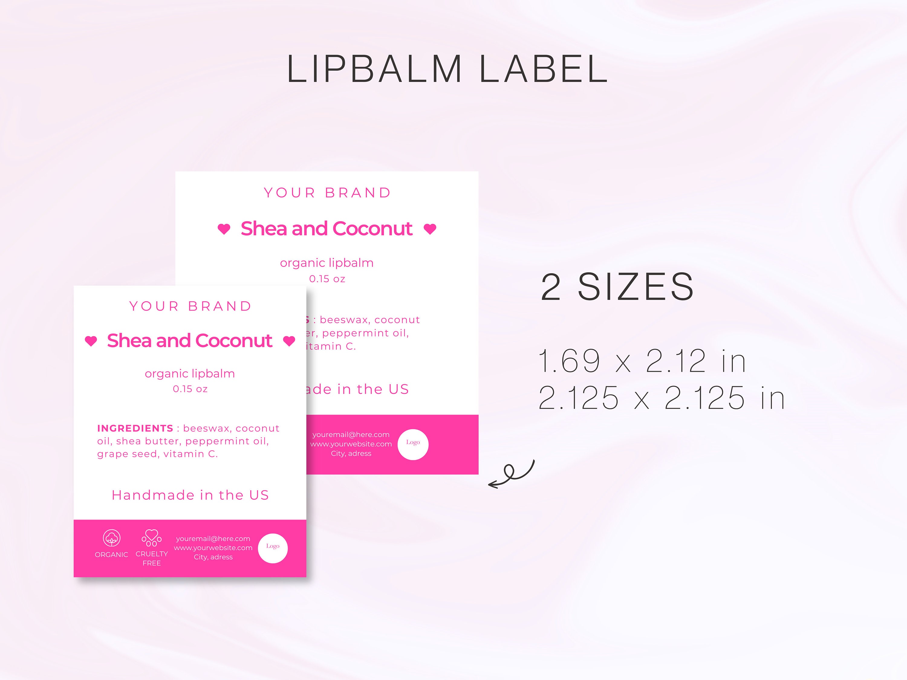 Lip Balm Label, Lip Balm Canva Template, Editable Lip Balm Label ...