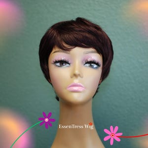 Essentress Custom-Made Wig – 950 Black Red Wine Pixie Cut