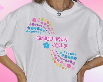 Limited Brain Cells Shirt Funny Quote T-shirt Shirt Weird Gag Shirt y2k Shirt Throwback Tee Sayings Unhinged Shirt Festival Outfit 2000s