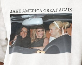 Make America Great Again Paris Shirt, Lindsay Britney Car Tee Funny, Hilton Spears Lohan T-Shirt Meme, Offensive Shirt Mugshot, Dark Humor