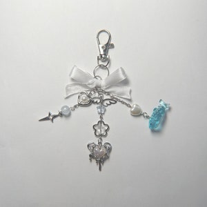 Bow Blue Angel Keychain