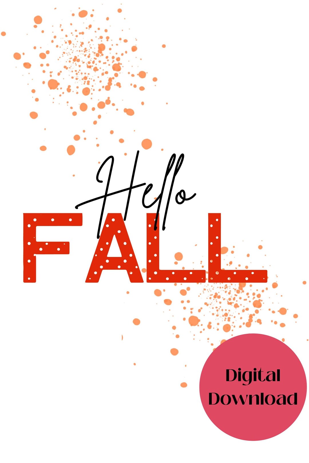 Hello Fall Printable Art Bundle, Hello Autumn Printable Art, Fall ...
