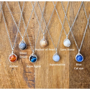 Wrapped Natural Stone Necklace