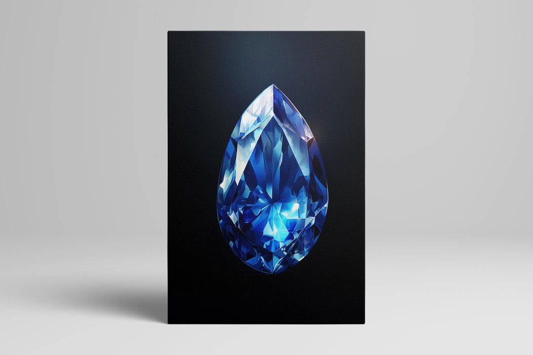 Blue Sapphire Wall Art Sapphire Decor - Canvas Print - Etsy