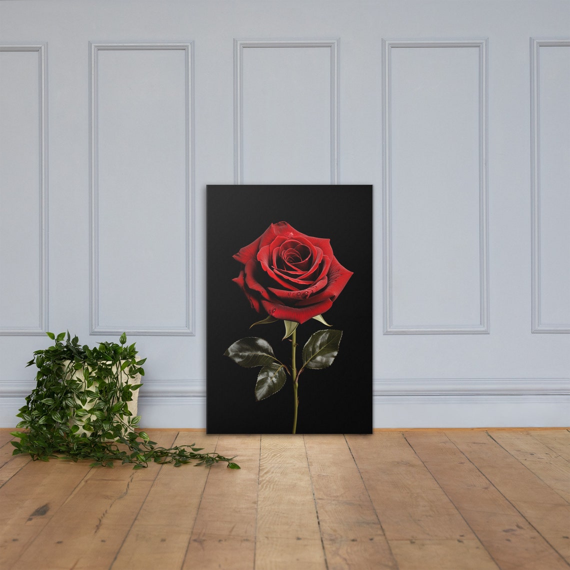 Red Rose Wall Art Rose Home Decor Canvas Print - Etsy