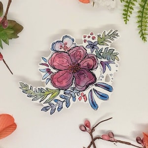 Purple Flower Watercolor Sticker