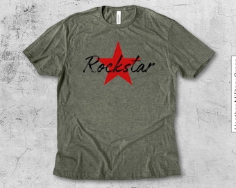 Rockstar T-Shirt | Rocker Graphic Tee | Red Star Shirt