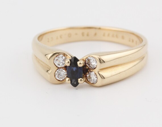 Van Cleef & Arpels French Sapphire Diamond 18k Ye… - image 4