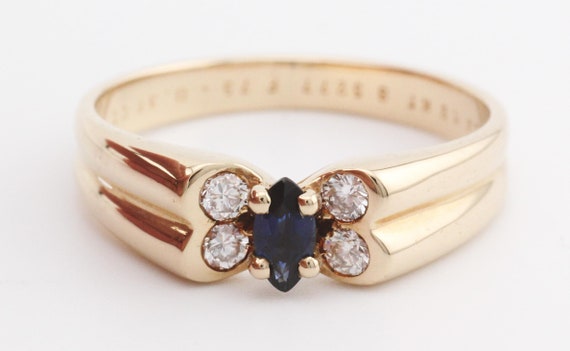 Van Cleef & Arpels French Sapphire Diamond 18k Ye… - image 2