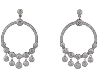 Cartier Diamants Legers  Diamond 18k White Gold Chandelier Earrings