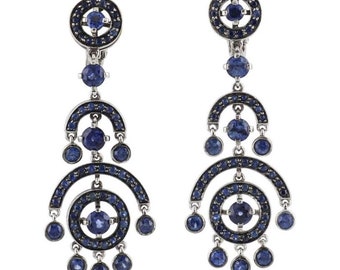 Boucheron Ava Sapphire 18k White Gold Chandelier Earrings