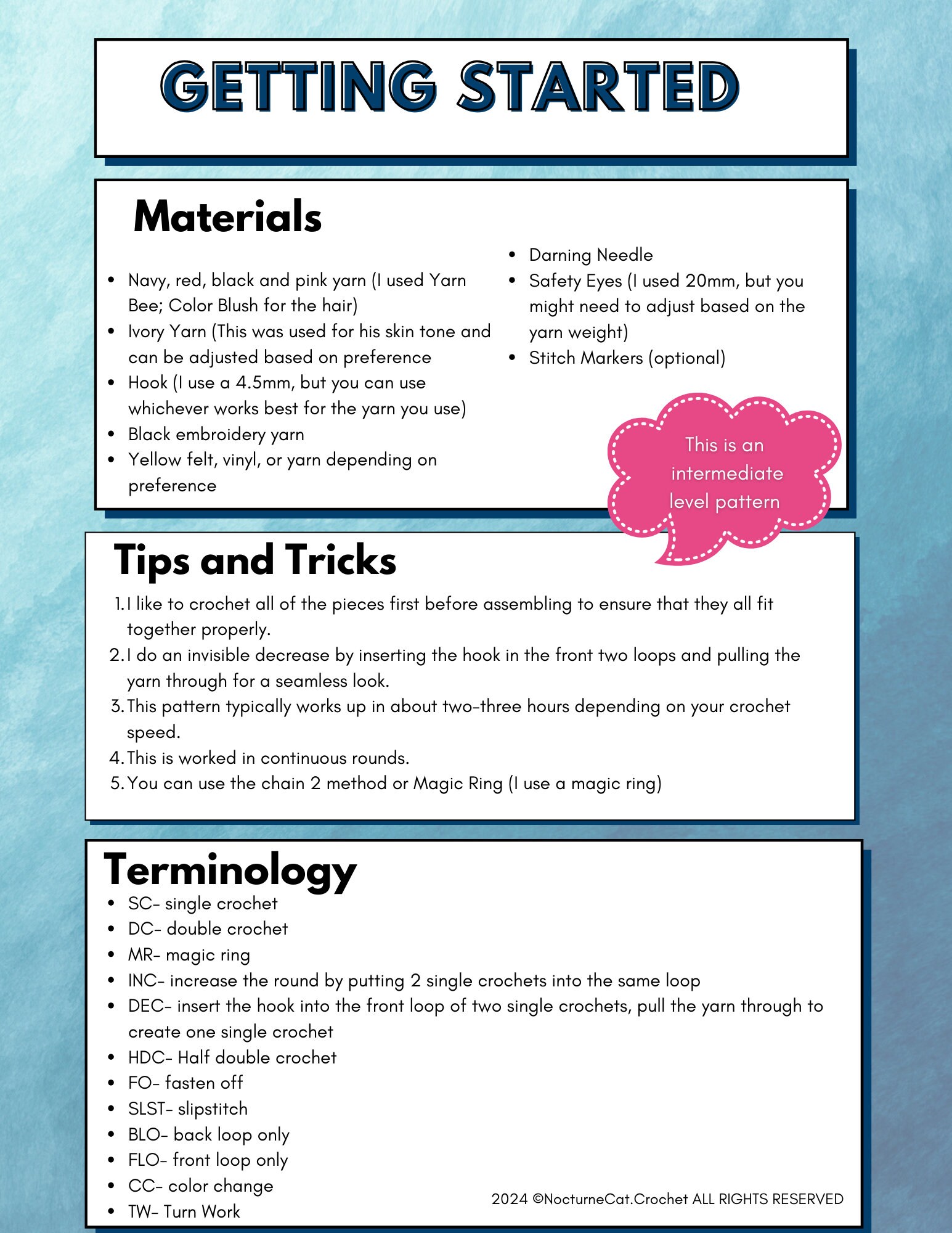 Chibi Pink Haired Sorcerer Pattern-pdf ONLY - Etsy