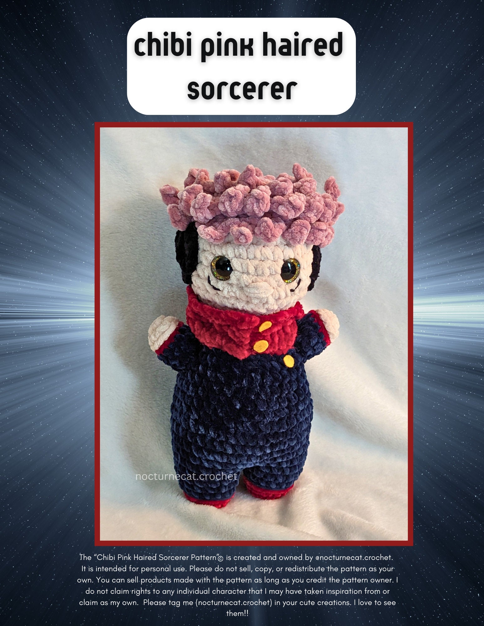 Chibi Pink Haired Sorcerer Pattern-pdf ONLY - Etsy