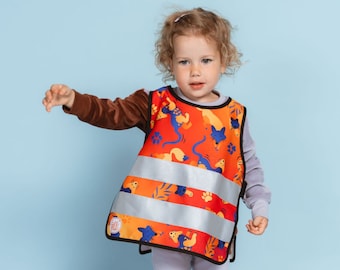 Chaleco reflectante de seguridad para niños See Me Orange Fox: equipo de alta visibilidad para actividades al aire libre.