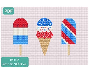 Patriotic Treats - Cross Stitch Pattern, Instant Download PDF