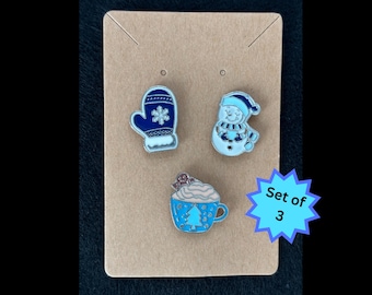 Juego de 3 portaagujas magnéticos/portaagujas navideños para punto de cruz, bordado y costura/regalo de costura