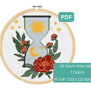 Celestial Cross Stitch Pattern, Sun and Moon Cross Stitch Pattern, Instant Download PDF