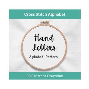 Patrón de alfabeto para punto de cruz: patrón de letras hechas a mano para punto de cruz, descarga digital, descarga instantánea en PDF