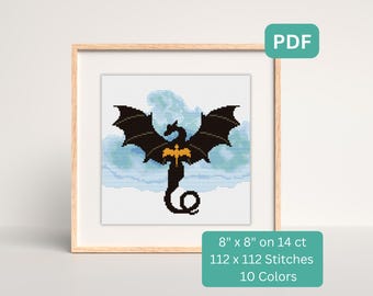 Dragon Cross Stitch Pattern - Instant Download PDF