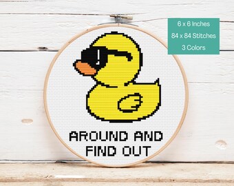 Snarky Cross Stitch Pattern Set – Duck Cross Stitch - Funny Modern Embroidery PDF Bundle (Set of 3), Instant Download PDF