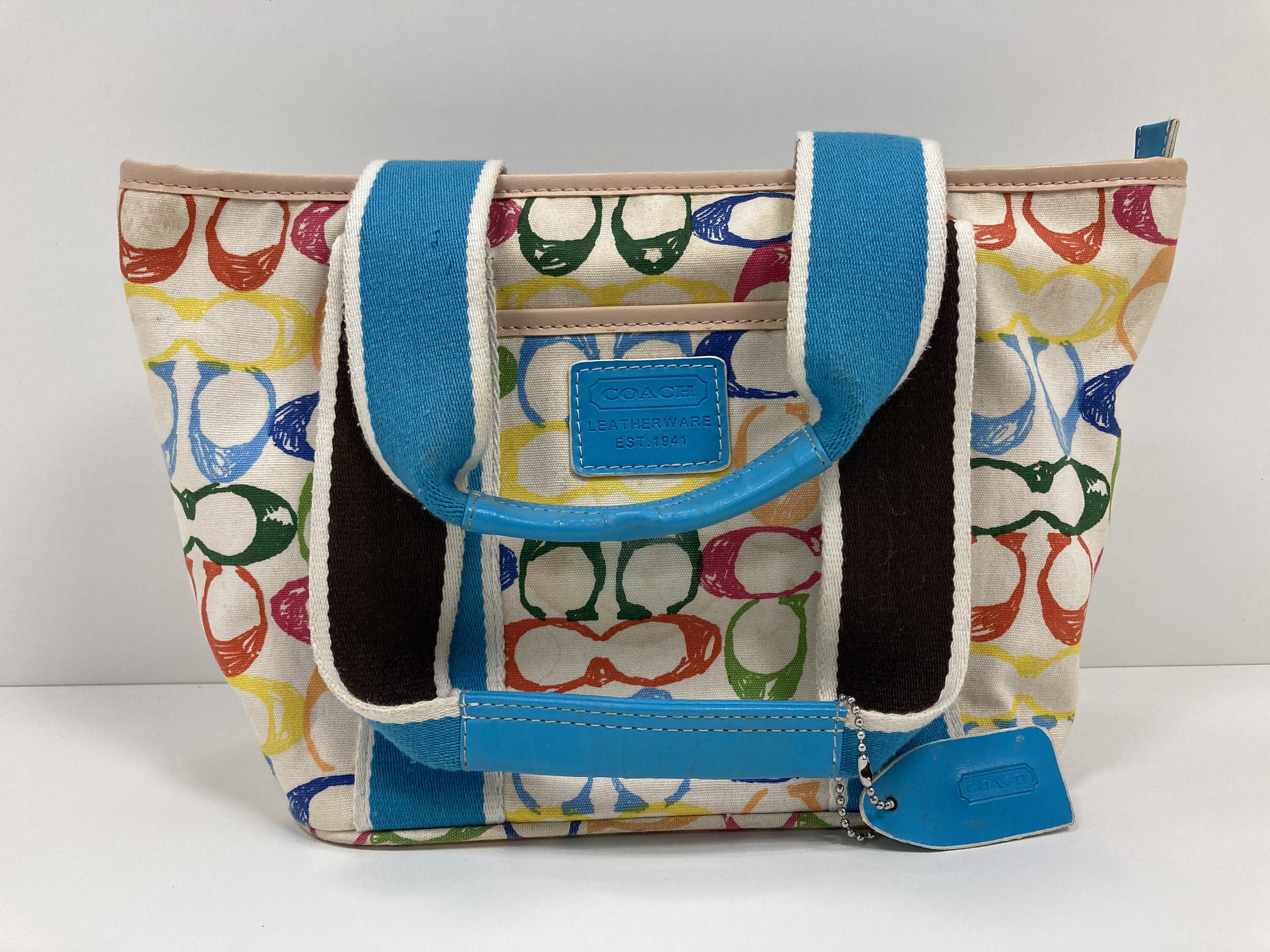 Coach Signature rainbow colored Handbag shoulder bag purse like new | Purses  and bags, Bags, Handbag