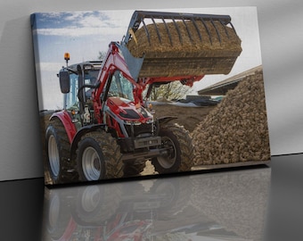 Dipinto Massey Ferguson - trattore - perfetto per un regalo - regalo perfetto - montaggio semplice - trittico su schiuma - quadro su tela - poster - Tela