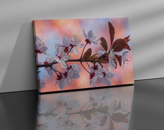 Tableau NATURE - FLEURS - brindille - printemps - plantes - cadeau - montage simple - triptyque sur mousse - tableau sur toile - poster - Toile