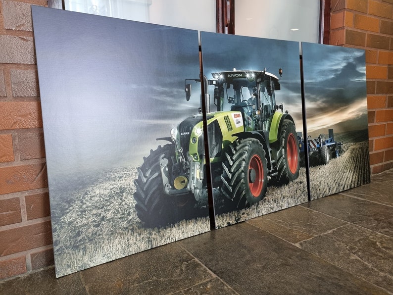 Picture Claas Arion 660 gift for an agriculture fan Highest quality triptych on foam picture on canvas poster Canvas image 2