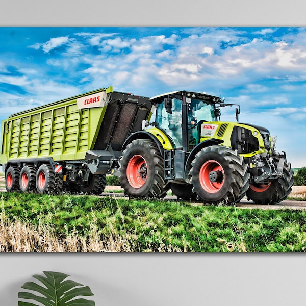 Bild Claas Axion 850 - Geschenk - Fan der Landwirtschaft - Höchste Qualität - SUPER WIRKUNG - Triptychon auf Schaumstoff - Bild auf Leinwand - Poster - Leinwand