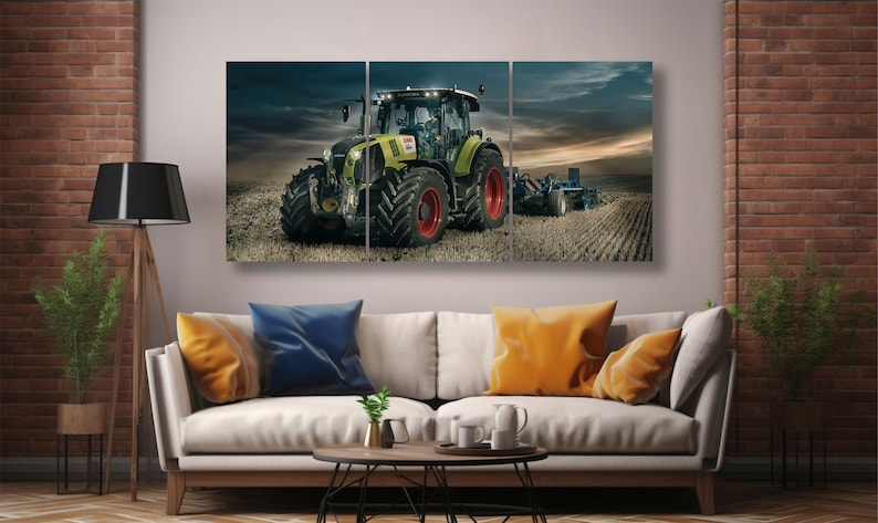 Tableau Claas Arion 660 cadeau pour un fan d'agriculture Qualité supérieure triptyque sur mousse image sur toile affiche Toile image 8