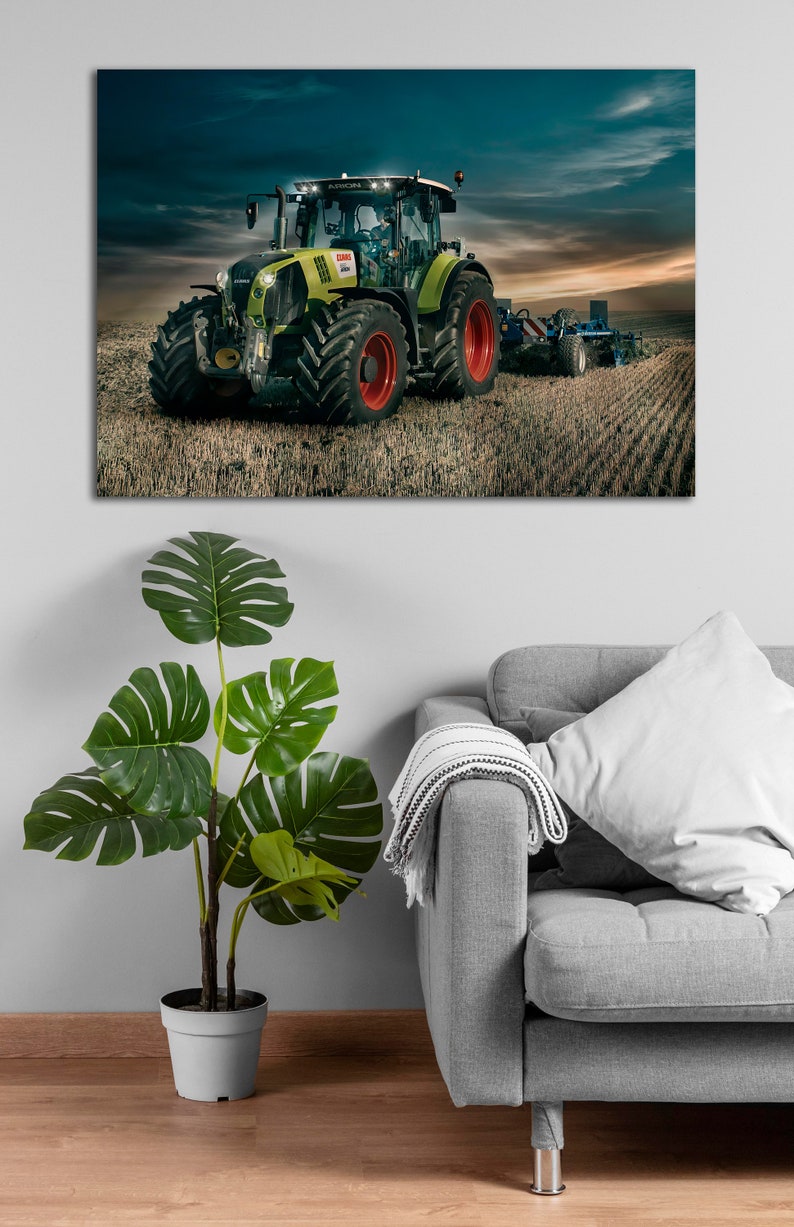 Picture Claas Arion 660 gift for an agriculture fan Highest quality triptych on foam picture on canvas poster Canvas image 5