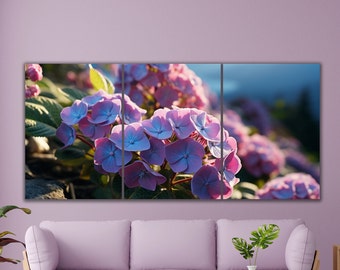 Quadro NATURA - FIORI - IDRATAZIONE - giardino - primavera - regalo - montaggio semplice - trittico su schiuma - quadro su tela - poster - Tela