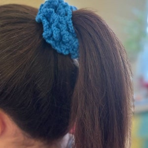 Wunderschöne Haare mit blauem Haargummi