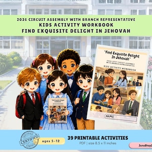JW Kids Find Exquisite Delight In Jehovah Activity Workbook 2026-2027  Circuit Assembly With Branch Representative | Printable PDF CABR