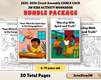 Cuaderno de actividades para niños de la Asamblea del Circuito JW 2025–2026 CABR CACO Escucha lo que el Espíritu dice a las congregaciones Adora con espíritu y verdad
