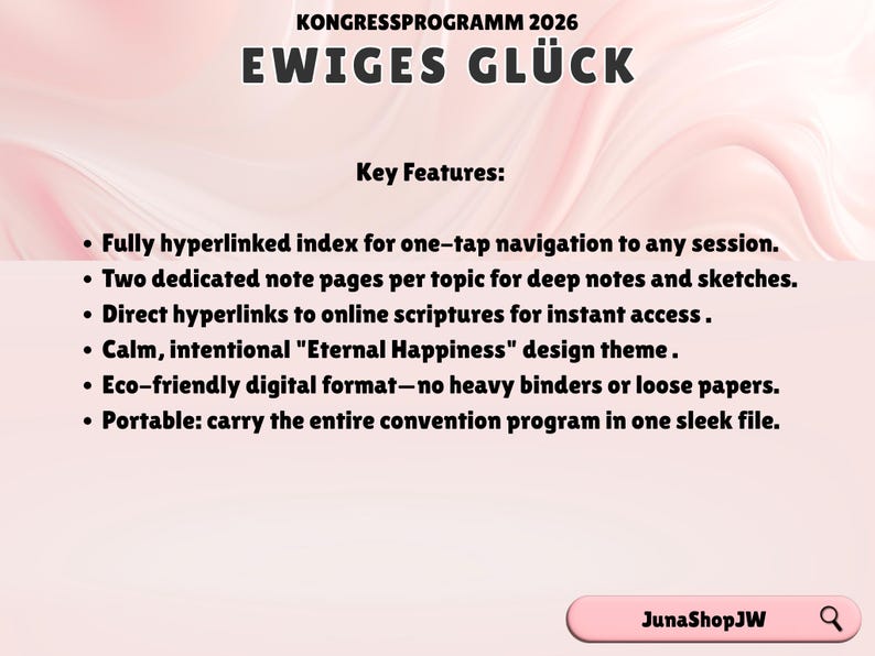 Ewiges Glück
Jehovas Zeugen
Kongressprogramm 2026
JW Assembly Notes
JW Digital Notebook
JW GoodNotes Notebook
JW Notability
Kreiskongress
JW Program
Digital Ministry Tools
GoodNotes JW PDF
JW Template
JW Printable Letter
JW Letter Writing
JW Digital Stickers
JW Service Year
JW Gift Digital
JW Stationery
JW PNG SVG Sticker
JW Convention
German Deutsch
Eternal Happiness
Felices para siempre
JW Kids Activity
KW Kids Book
JW coloring workbook