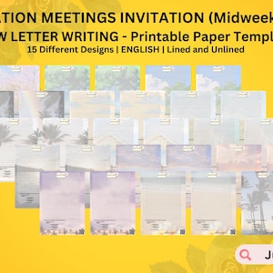 Deutsch | JW Congregation Meeting Einladung Brief Schreiben | 15 Schöne Designs | JW Brief schreiben druckbare Papiervorlage | JW Traktat