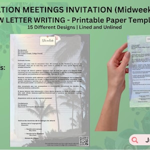 Spanisch | JW Congregation Meeting Einladung Brief Schreiben | 15 Schöne Designs | JW Brief schreiben druckbare Papiervorlage | JW Traktat