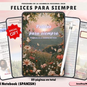 2026 Felices para siempre / Digital Programa de la asamblea regional / PDF con hipervínculo para GoodNotes / Asamblea de los testigos de Jehová