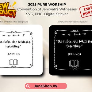 Adoration pure convention 2025 JW Sticker | Fichier PNG Goodnotes SVG | Sticker numérique Témoin de Jéhovah | Licence PoD incluse