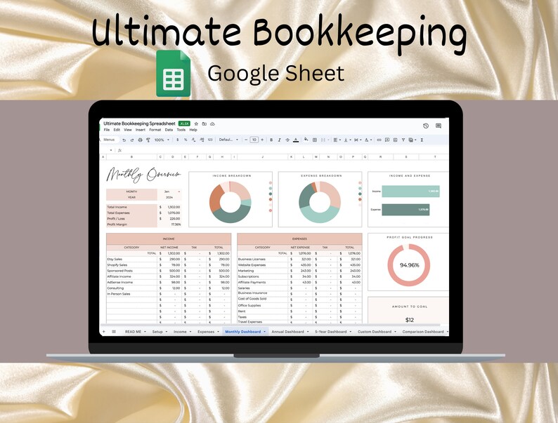 Ultimate Bookkeeping Management Template Google Sheet Airbnb Rental ...