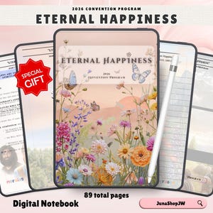 2026 Eternal Happiness Digital Convention Notebook | Hyperlinked PDF for GoodNotes | Regional Convention Program Download